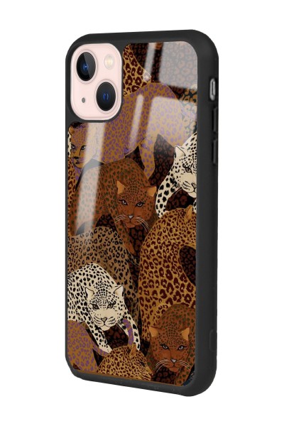 iPhone 13 Leoparlar Tasarımlı Glossy Telefon Kılıfı