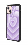 iPhone 13 Lila Kalp Tasarımlı Glossy Telefon Kılıfı