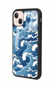iPhone 13 Mavi Dalga Tasarımlı Glossy Telefon Kılıfı