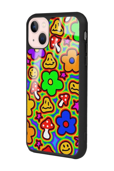 iPhone 13 Neon Flowers Tasarımlı Glossy Telefon Kılıfı