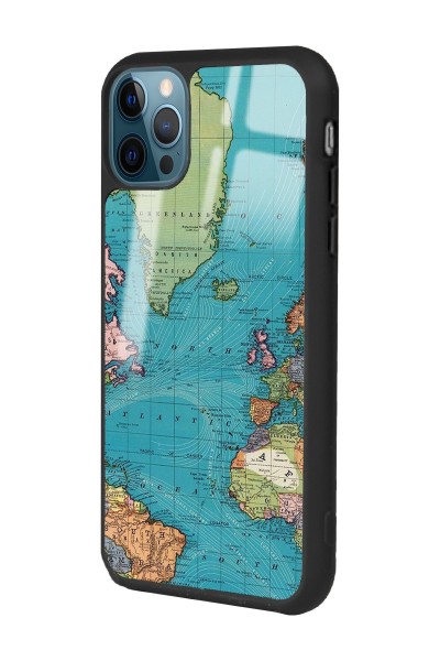iPhone 13 Pro Atlantic Map Tasarımlı Glossy Telefon Kılıfı