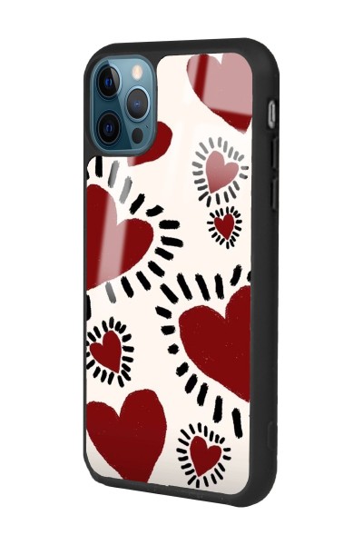 iPhone 13 Pro Brush Heart Tasarımlı Glossy Telefon Kılıfı