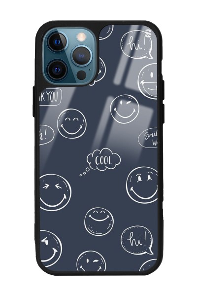 iPhone 13 Pro Doodle Smile Tasarımlı Glossy Telefon Kılıfı
