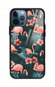iPhone 13 Pro Flamingo Leaf Tasarımlı Glossy Telefon Kılıfı