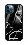 iPhone 13 Pro Max Black Wave Tasarımlı Glossy Telefon Kılıfı