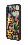 iPhone 13 Pro Max Çiçekli Kediler Tasarımlı Glossy Telefon Kılıfı