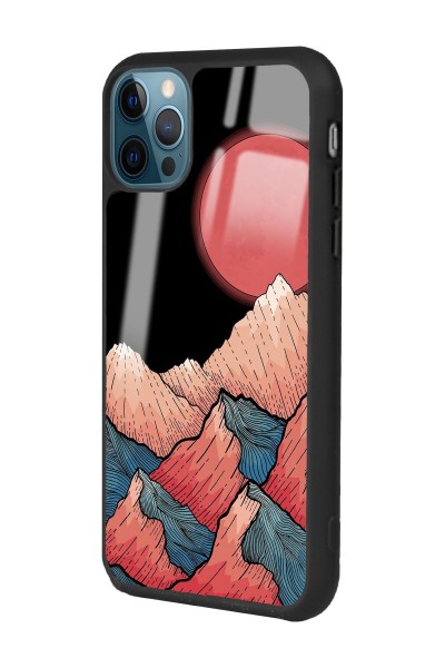 iPhone 13 Pro Max Dağ Güneş Tasarımlı Glossy Telefon Kılıfı