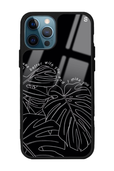 iPhone 13 Pro Max Dark Leaf Tasarımlı Glossy Telefon Kılıfı
