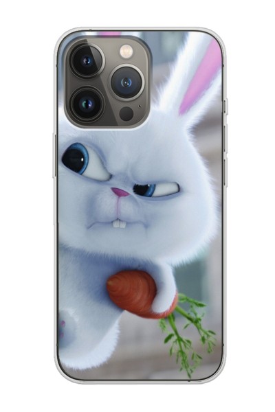 iPhone 13 Pro Max Dedektif Tavşan Tasarımlı Şeffaf Telefon Kılıfı Uyumlu
