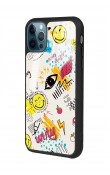 iPhone 13 Pro Max Doodle Emoji Tasarımlı Glossy Telefon Kılıfı