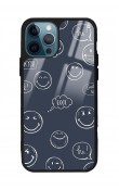 iPhone 13 Pro Max Doodle Smile Tasarımlı Glossy Telefon Kılıfı