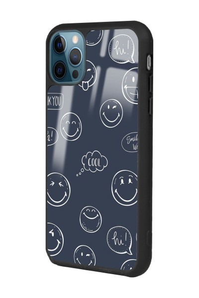 iPhone 13 Pro Max Doodle Smile Tasarımlı Glossy Telefon Kılıfı