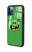 iPhone 13 Pro Max Green Angry Birds Tasarımlı Glossy Telefon Kılıfı