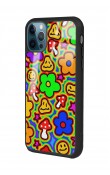 iPhone 13 Pro Max Neon Flowers Tasarımlı Glossy Telefon Kılıfı
