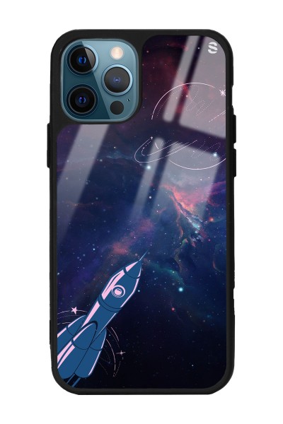 iPhone 13 Pro Max Space Rocket Tasarımlı Glossy Telefon Kılıfı