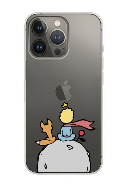 iPhone 13 Pro Max Uyumlu Küçük Prens Tasarımlı Şeffaf Telefon Kılıfı