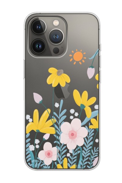 iPhone 13 Pro Max uyumlu Spring Tasarımlı Şeffaf Telefon Kılıfı