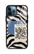 iPhone 13 Pro Max Zebra Matısse Tasarımlı Glossy Telefon Kılıfı