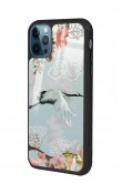 iPhone 13 Pro Suluboya Leylek Tasarımlı Glossy Telefon Kılıfı