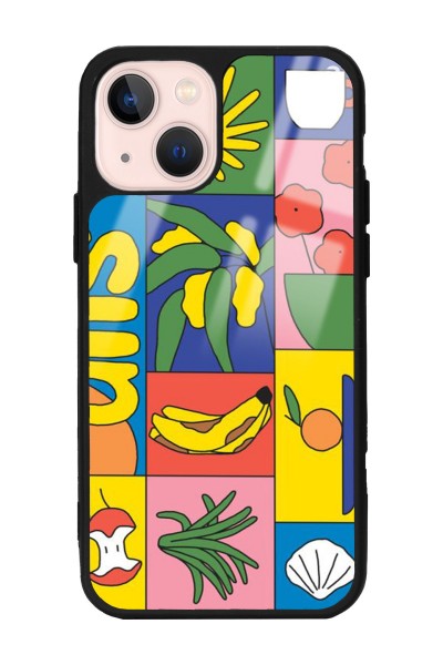 iPhone 13 Retro Collage Tasarımlı Glossy Telefon Kılıfı