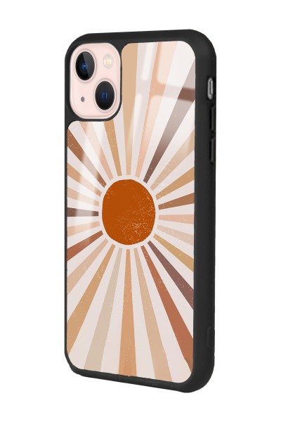 iPhone 13 Retro Güneş Tasarımlı Glossy Telefon Kılıfı