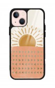 iPhone 13 Suluboya Güneş Tasarımlı Glossy Telefon Kılıfı