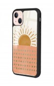 iPhone 13 Suluboya Güneş Tasarımlı Glossy Telefon Kılıfı