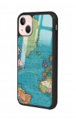 iPhone 14 Atlantic Map Tasarımlı Glossy Telefon Kılıfı