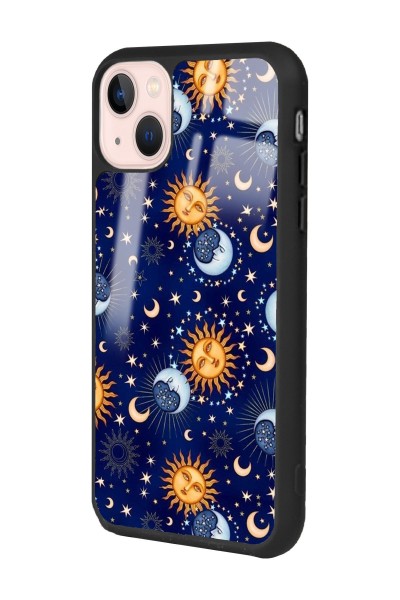 iPhone 14 Ay Güneş Pijama Tasarımlı Glossy Telefon Kılıfı