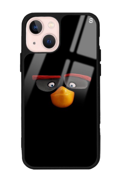 iPhone 14 Black Angry Birds Tasarımlı Glossy Telefon Kılıfı