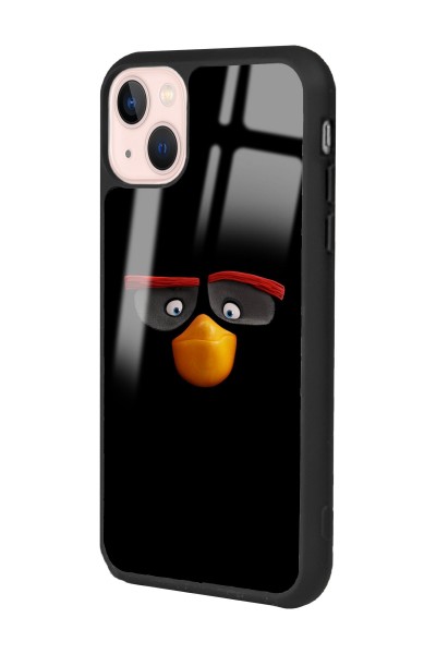 iPhone 14 Black Angry Birds Tasarımlı Glossy Telefon Kılıfı