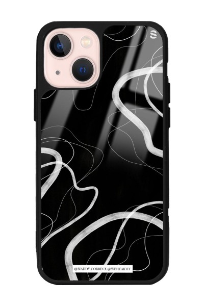 iPhone 14 Black Wave Tasarımlı Glossy Telefon Kılıfı