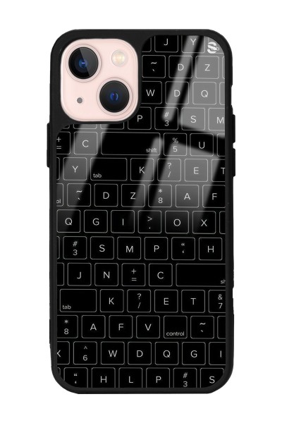 iPhone 14 Keyboard Tasarımlı Glossy Telefon Kılıfı