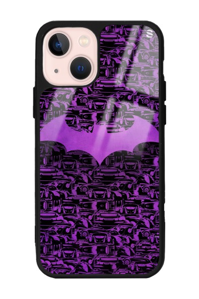 iPhone 14 Lila Batman Tasarımlı Glossy Telefon Kılıfı