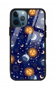 iPhone 14 Pro Ay Güneş Pijama Tasarımlı Glossy Telefon Kılıfı