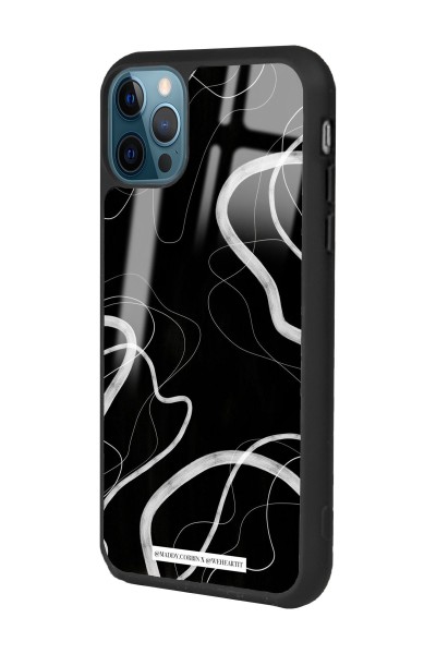 iPhone 14 Pro Black Wave Tasarımlı Glossy Telefon Kılıfı