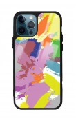 iPhone 14 Pro Colored Brush Tasarımlı Glossy Telefon Kılıfı