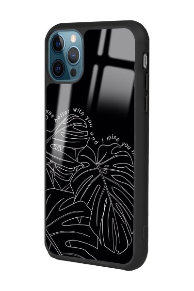 iPhone 14 Pro Dark Leaf Tasarımlı Glossy Telefon Kılıfı