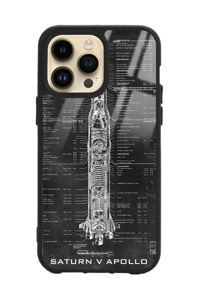iPhone 14 Pro Max Apollo Plan Tasarımlı Glossy Telefon Kılıfı