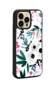 iPhone 14 Pro Max Beyaz Çiçek Tasarımlı Glossy Telefon Kılıfı