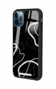 iPhone 14 Pro Max Black Wave Tasarımlı Glossy Telefon Kılıfı