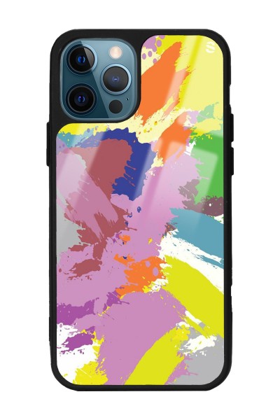 iPhone 14 Pro Max Colored Brush Tasarımlı Glossy Telefon Kılıfı