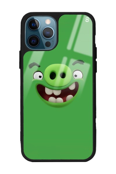 iPhone 14 Pro Max Green Angry Birds Tasarımlı Glossy Telefon Kılıfı