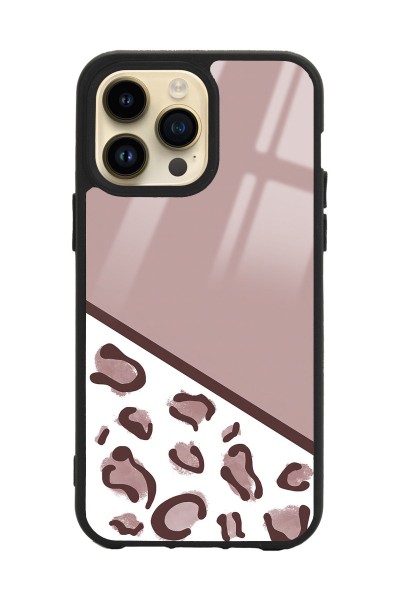 iPhone 14 Pro Max Kahve Leopar Tasarımlı Glossy Telefon Kılıfı