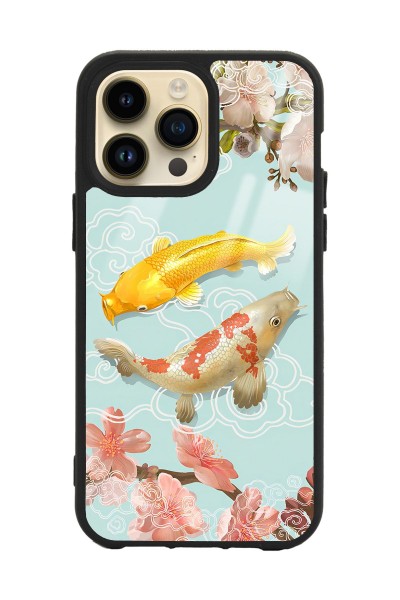 iPhone 14 Pro Max Koi Balığı Tasarımlı Glossy Telefon Kılıfı