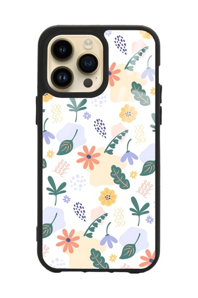 iPhone 14 Pro Max Minik Çiçekler Tasarımlı Glossy Telefon Kılıfı
