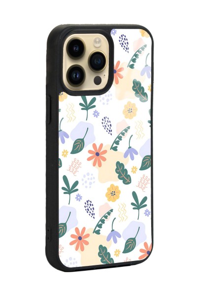 iPhone 14 Pro Max Minik Çiçekler Tasarımlı Glossy Telefon Kılıfı
