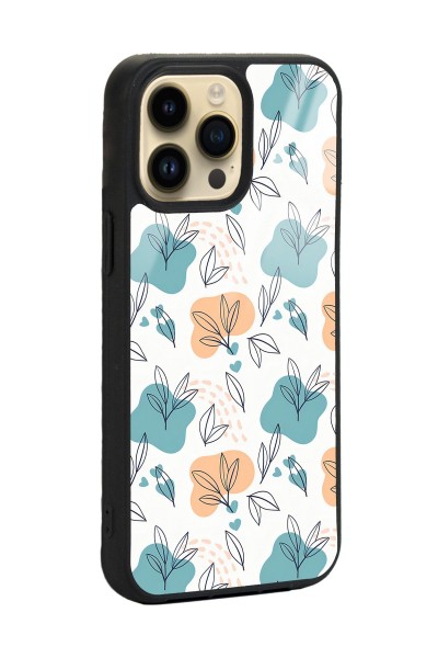 iPhone 14 Pro Max Minik Yapraklar Tasarımlı Glossy Telefon Kılıfı