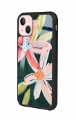 iPhone 14 Suluboya Çiçek Tasarımlı Glossy Telefon Kılıfı