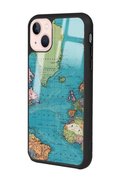 iPhone 15 Atlantic Map Tasarımlı Glossy Telefon Kılıfı
